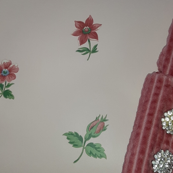 Waverly wallpaper pink floral Rose's 1 dbl roll - Picture 6 of 11